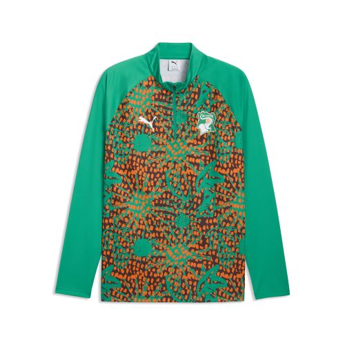 Maglia da riscaldamento con zip corta Costa d’Avorio da uomo, Accessori, Verde, S - PUMA - Modalova