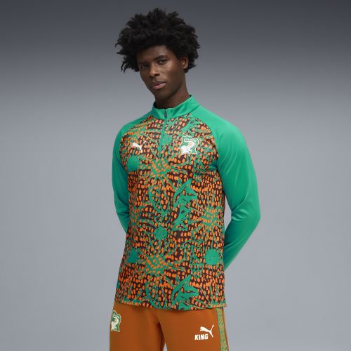 Maglia da riscaldamento con zip corta Costa d’Avorio da uomo, Accessori, Verde, S - PUMA - Modalova