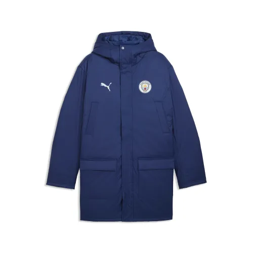 Manchester City Full-Zip Winter Training Jacket Men in Blue | Size Large - PUMA - Modalova