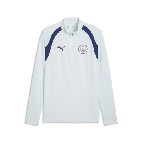 Manchester City Quarter-Zip Slim Training Top Men in Blue | Size Large - PUMA - Modalova