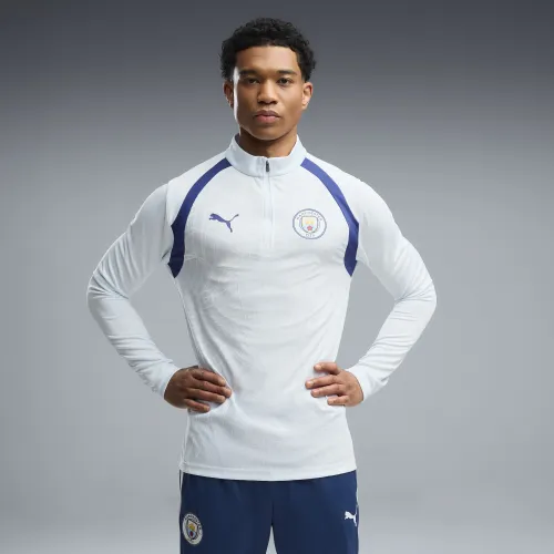 Manchester City Quarter-Zip Slim Training Top Men in Blue | Size Large - PUMA - Modalova