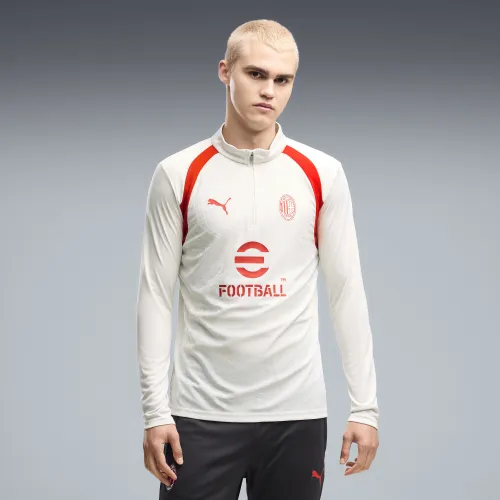 AC Milan Quarter-Zip Slim Training Top Men in Gray | Size Large - PUMA - Modalova
