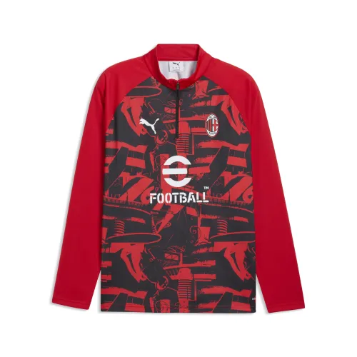 AC Milan Warmup Quarter-Zip Top Men in Red | Size Large - PUMA - Modalova