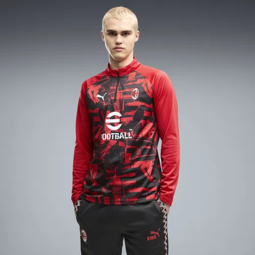 AC Milan Warmup Quarter-Zip Top Men in Red | Size Large - PUMA - Modalova