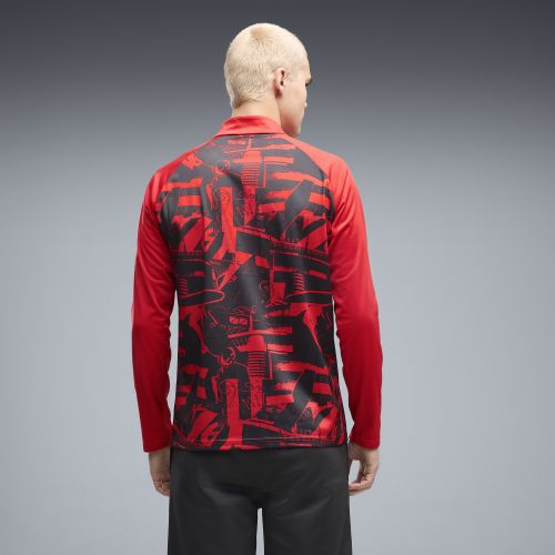 Maglia da riscaldamento con zip AC Milan da uomo, Accessori, Rosso, S - PUMA - Modalova