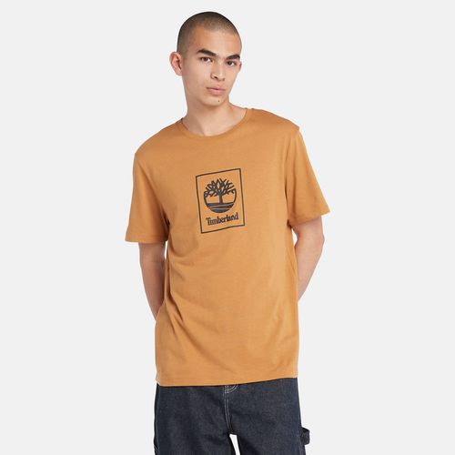 T-shirt Stack Logo Da Uomo In Arancione /colore Nero - Timberland - Modalova