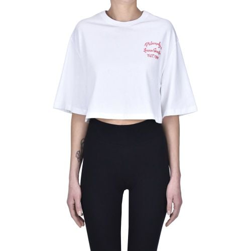 T-shirt cropped con logo - PHILOSOPHY di Lorenzo Serafini - Modalova