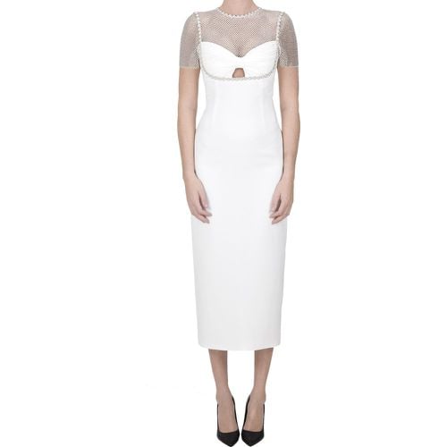 Abito White Crepe Diamante Midi - Self-Portrait - Modalova