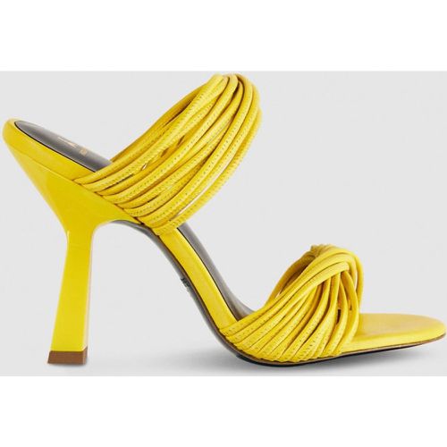 Sandalo con tacco e mini logo color oro in pelle liscia - PATRIZIA PEPE - Modalova