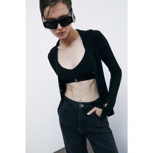 Top bra in maglia con strass - PATRIZIA PEPE - Modalova