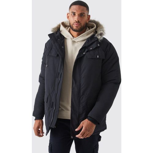 Parka artico Tall con cappuccio in pelliccia sintetica - boohoo - Modalova