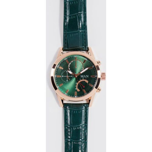 Orologio da polso classico con firma Man e confezione regalo - boohoo - Modalova