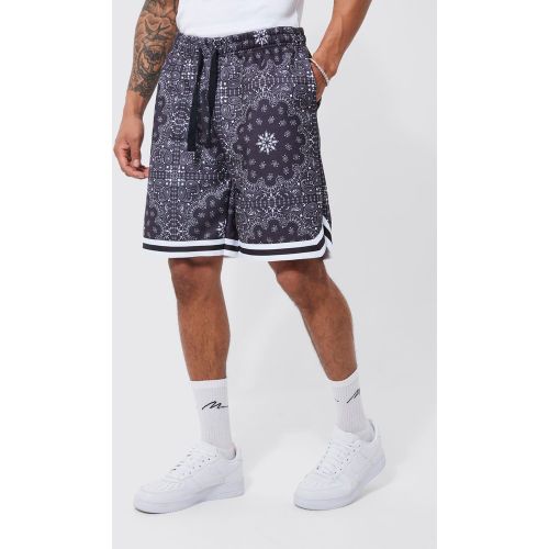 Basketball Bandana Short With Sports Rib - boohoo - Modalova