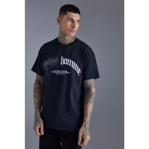 Oversized Rhinestone Pour Homme T-Shirt - boohoo - Modalova