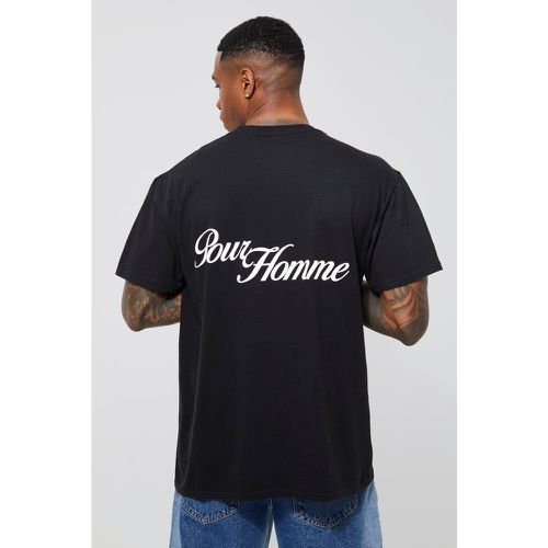 Oversized Pour Homme Back Print T-Shirt - boohoo - Modalova
