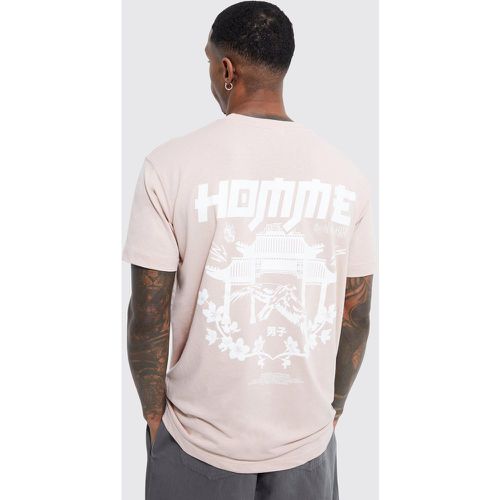Loose Homme Graphic T-Shirt, Pink - boohoo - Modalova