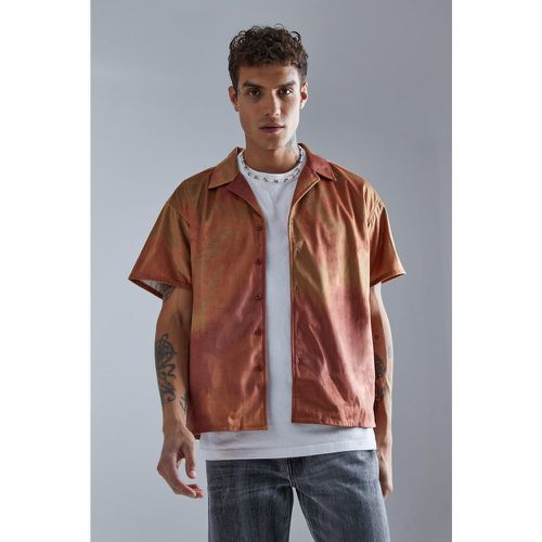 Camisa Recta De Manga Corta Y Terciopelo Con Estampado Abstracto - boohoo - Modalova