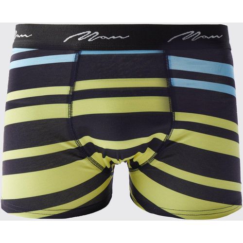 Boxer con stampa a righe, Nero - boohoo - Modalova