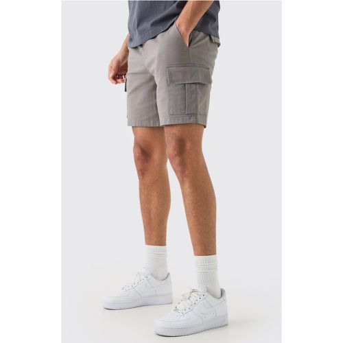 Pantaloncini Cargo Slim Fit grigi con vita elasticizzata - boohoo - Modalova