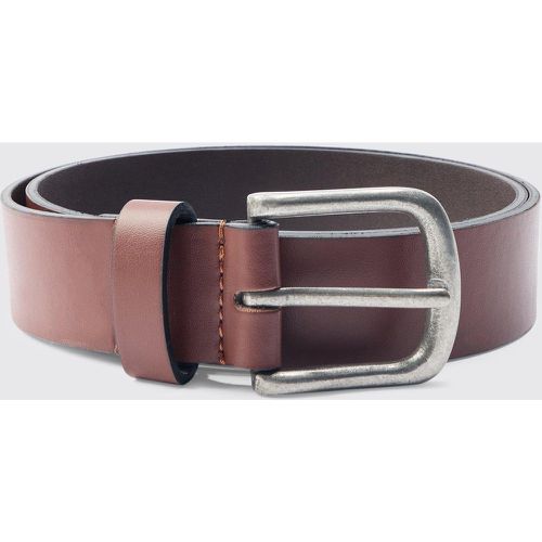 Pu Silver Buckle Plain Belt In - boohoo - Modalova