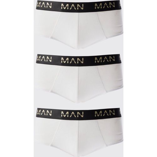 Pack Gold Man Dash Briefs In White - boohoo - Modalova