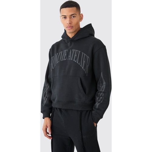 Oversized Boxy Homme Bm Printed Hoodie - boohoo - Modalova