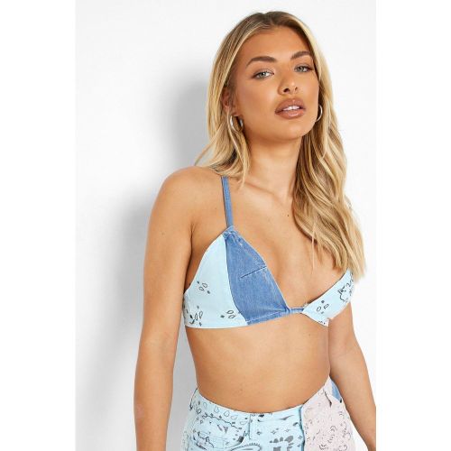 Bralette Vaquero Con Retazos Bandana - boohoo - Modalova