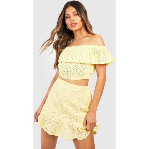 Conjunto Coordinado De Falda Y Top De Bordado Inglés Con Escote Barco - boohoo - Modalova