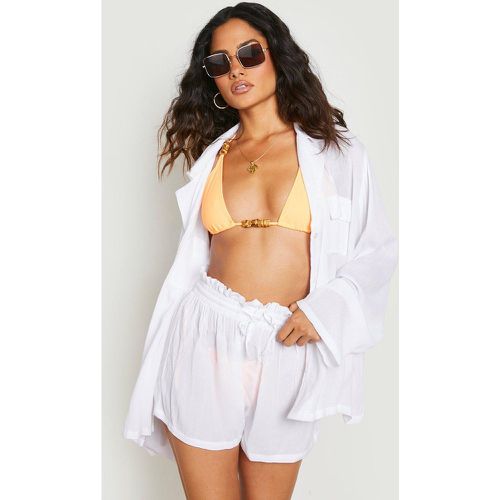 Set camicia da mare effetto goffrato & pantaloncini - boohoo - Modalova