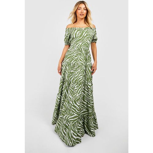 Vestido Maxi Escalonado Con Estampado De Cebra - boohoo - Modalova