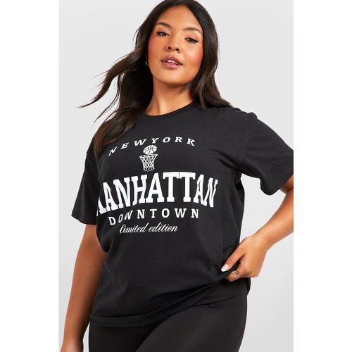 Camiseta Plus Oversize Con Eslogan De Manhattan - boohoo - Modalova
