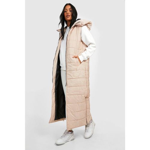 Chaleco Tall Maxi Acolchado Con Capucha - boohoo - Modalova