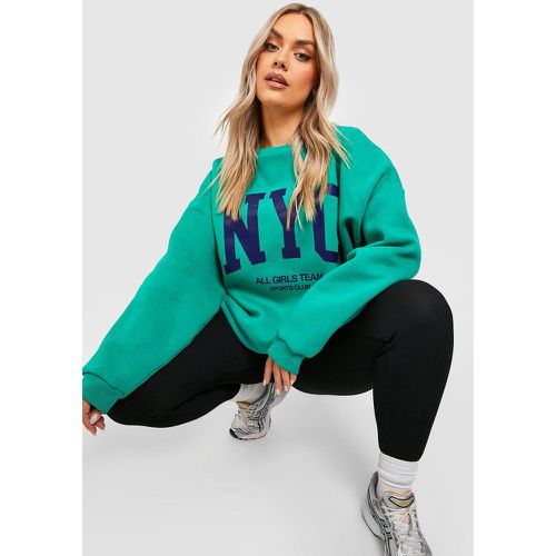 Felpa Plus Size oversize NYC stile Varsity - boohoo - Modalova