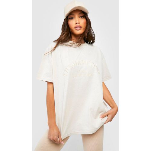 Camiseta Oversize Con Bordado Hamptons - boohoo - Modalova