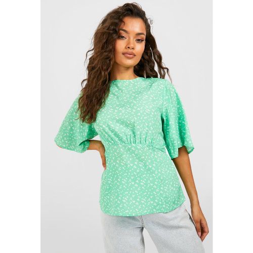 Blusa a fiori piccoli, Verde - boohoo - Modalova