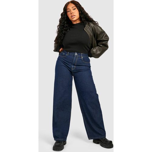 Jeans Plus Size a gamba ampia a vita alta - boohoo - Modalova