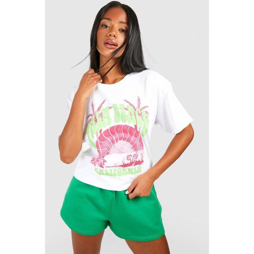 T-shirt oversize con stampa California di Palm Beach - boohoo - Modalova