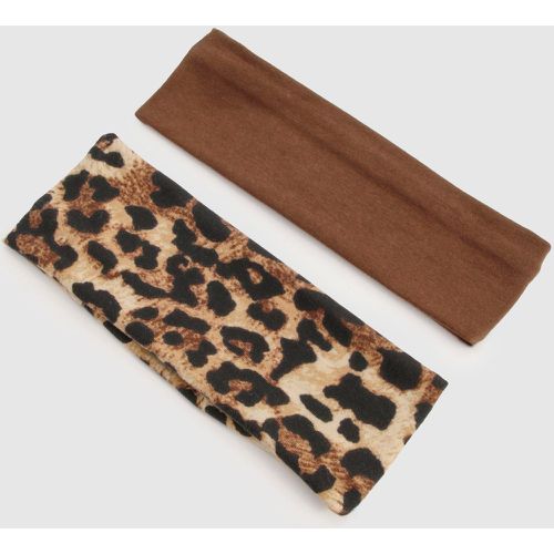 Pack Leopard Jersey Headbands - boohoo - Modalova