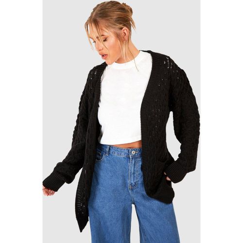 Cardigan Plus Size oversize in maglia all'uncinetto - boohoo - Modalova