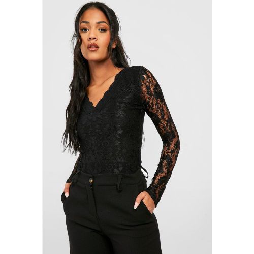 Body Tall De Encaje Con Mangas Largas - boohoo - Modalova
