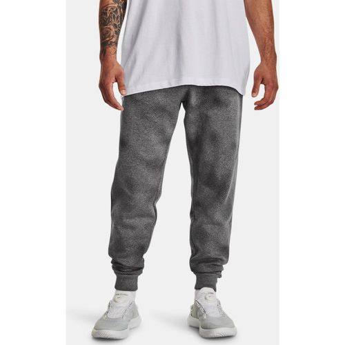 Joggers Rival Fleece Printed da uomo Castlerock Light Heather / Bianco S - Under Armour - Modalova