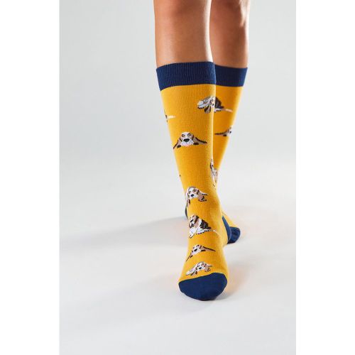 Calcetines altos de algodón orgánico color mostaza - Besocks - Modalova