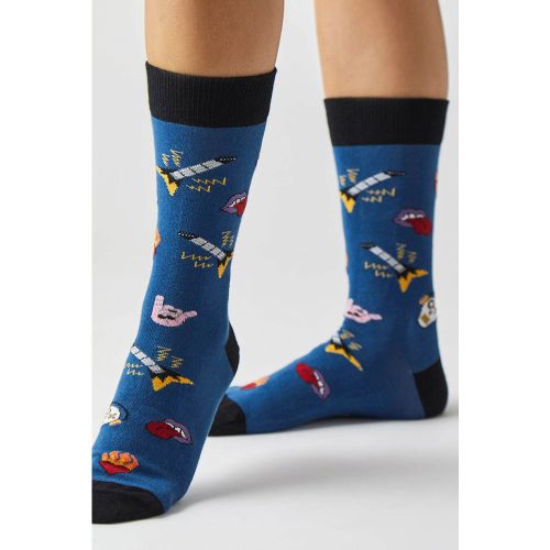 Calcetines altos de algodón orgánico color azul - Besocks - Modalova