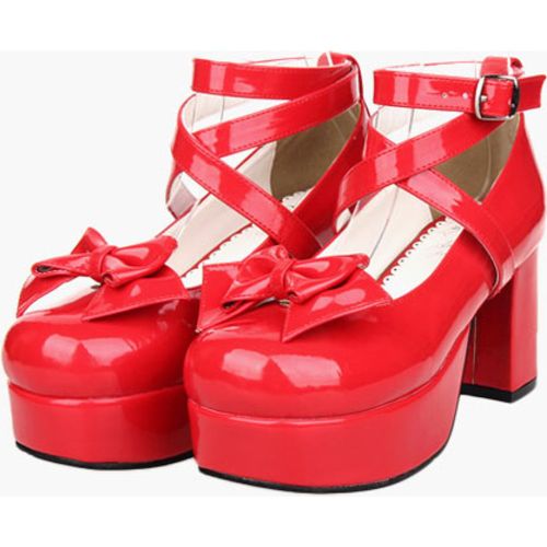 Sweet Lolita Heel Platform Black Cross Straps Lolita Shoes - milanoo.com - Modalova