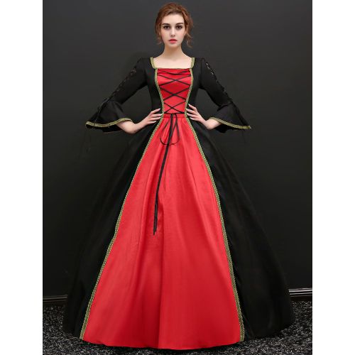 Victorian Retro Tudor Dress Costume Women's Baroque Half Sleeves Ball Gown Vintage Retro Dress Halloween - milanoo.com - Modalova