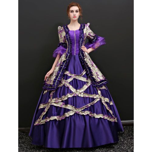 Victorian Dress Costume Baroque Vintage Victorian era Clothing retro Dress For Women Halloween - milanoo.com - Modalova