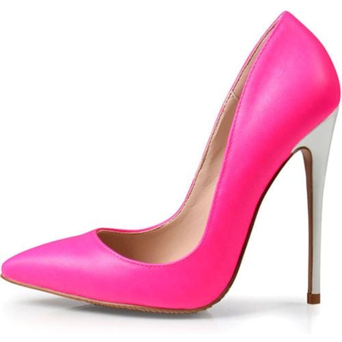 Women High Heels Pointed Toe Slip On Pumps Yellow Basic Heeled Shoes - milanoo.com - Modalova