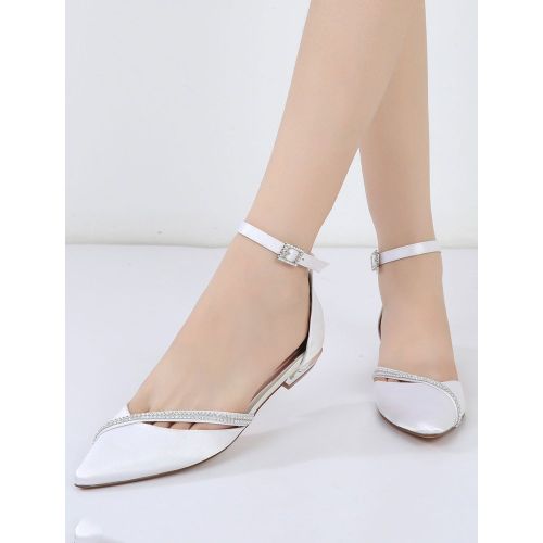 Women's Ankle Strap Flat Wedding Shoes - milanoo.com - Modalova