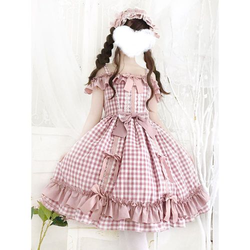 Sweet Lolita JSK Dress Lolita Burgundy Long Sleeves Bows Lolita Jumper Skirts - milanoo.com - Modalova