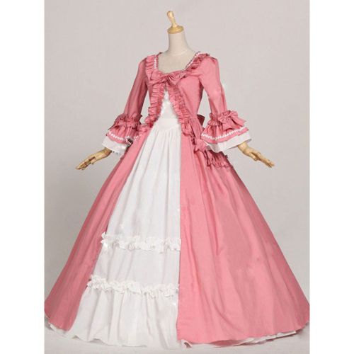 Victorian Retro Tudor Dress Costumes Women's Rococo Retro Tudor Dress Costumes Ruffles Bow Marie Antoinette Victorian Era Style Clothing Costume Vinta - milanoo.com - Modalova